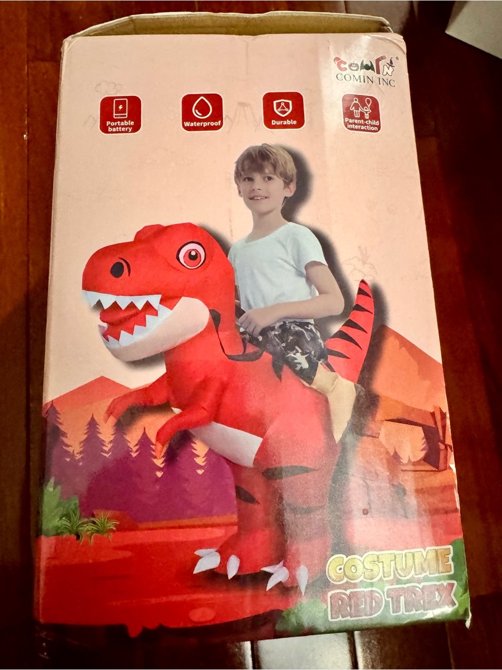 Comin Inc Red T-Rex Inflatable Kids Costume